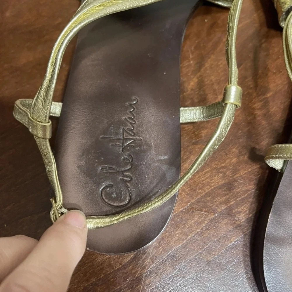 Cole Haan Sandals Metallic Gold - Picture 7 of 9